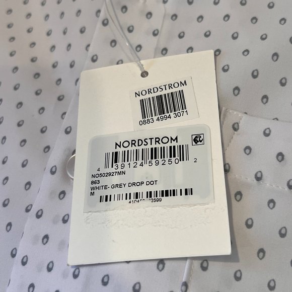 NWT Nordstrom Trim Fit Stretch Performance Print Button-Up Shirt SzM TrimFit - Picture 4 of 5